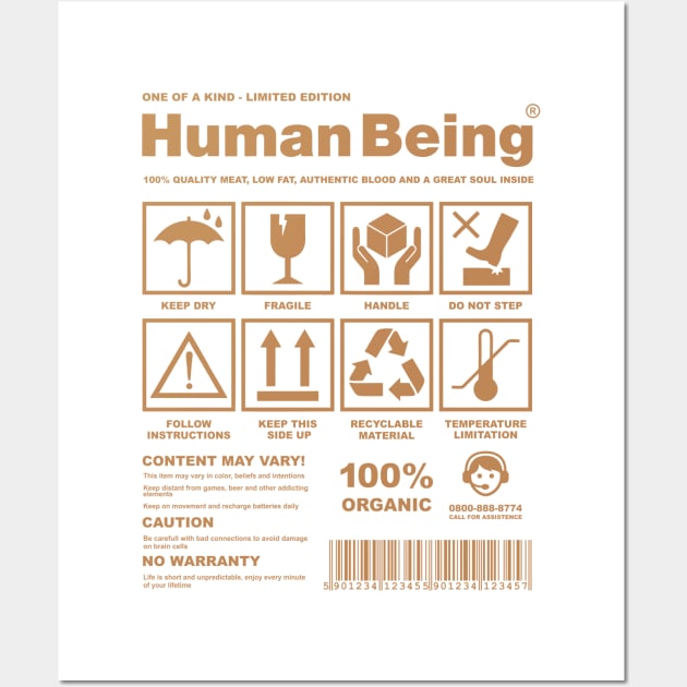 Cool Tees Human Label Wall Art by COOLTEESCLUB